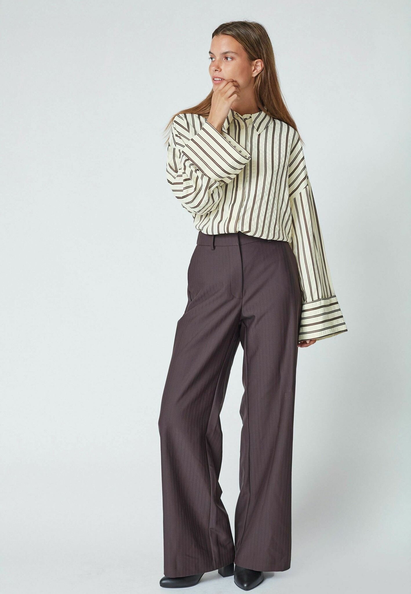 CO'COUTURE OxanaCC Shirt Yellow Brown Stripes