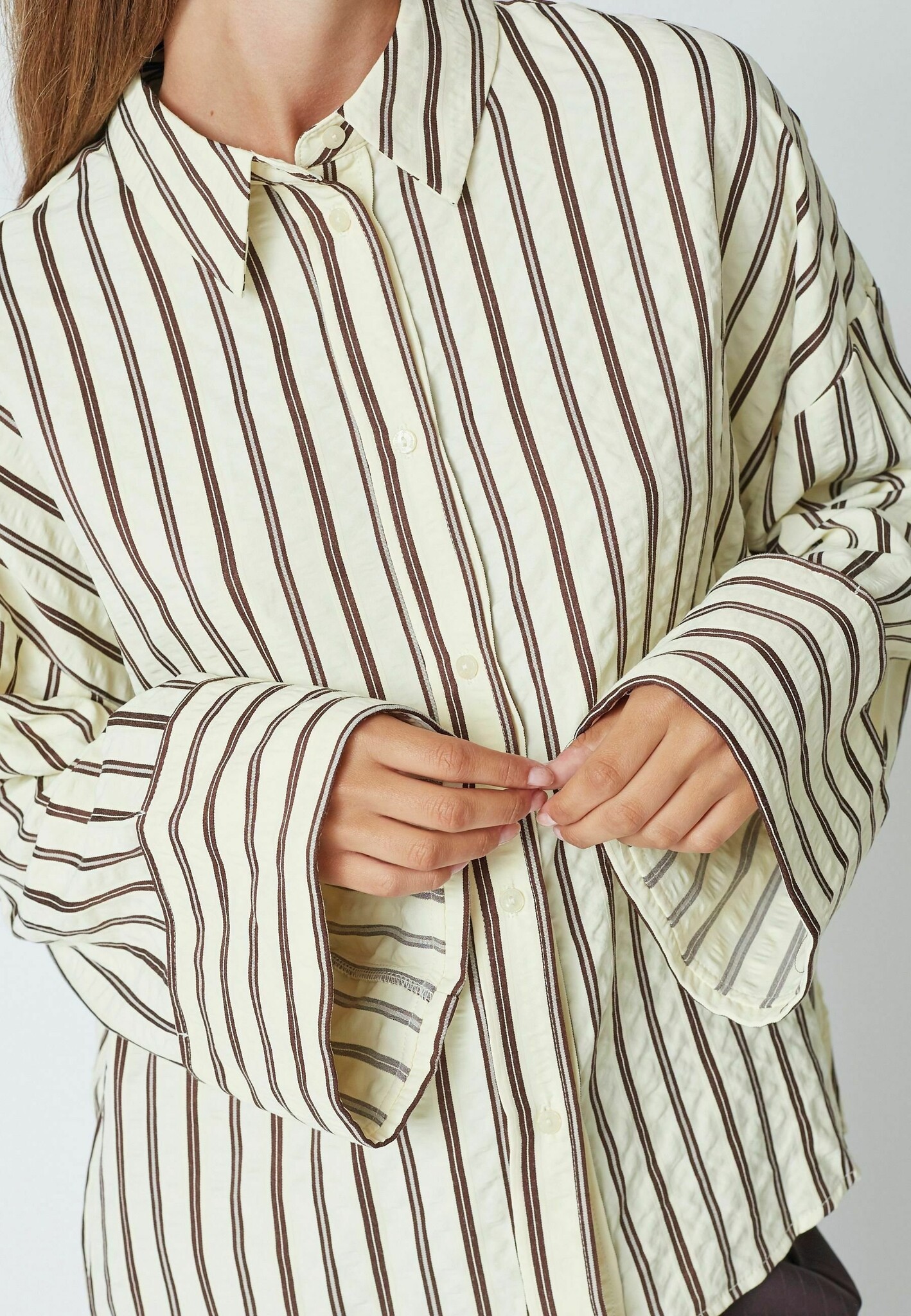 CO'COUTURE OxanaCC Shirt Yellow Brown Stripes