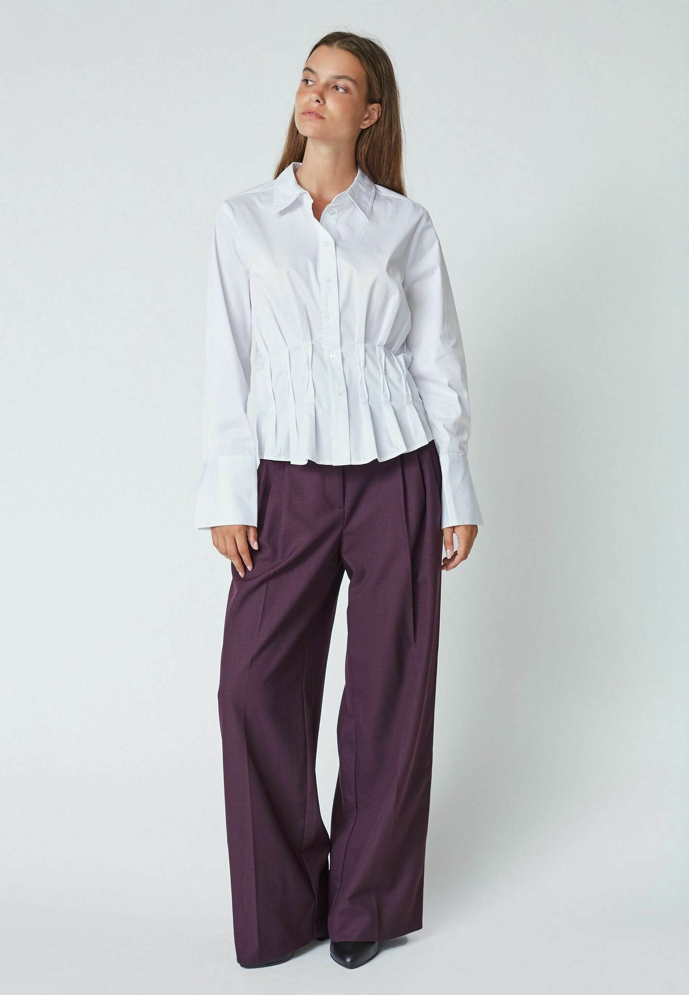 CO'COUTURE Poppy CC Pleat Waist Shirt White