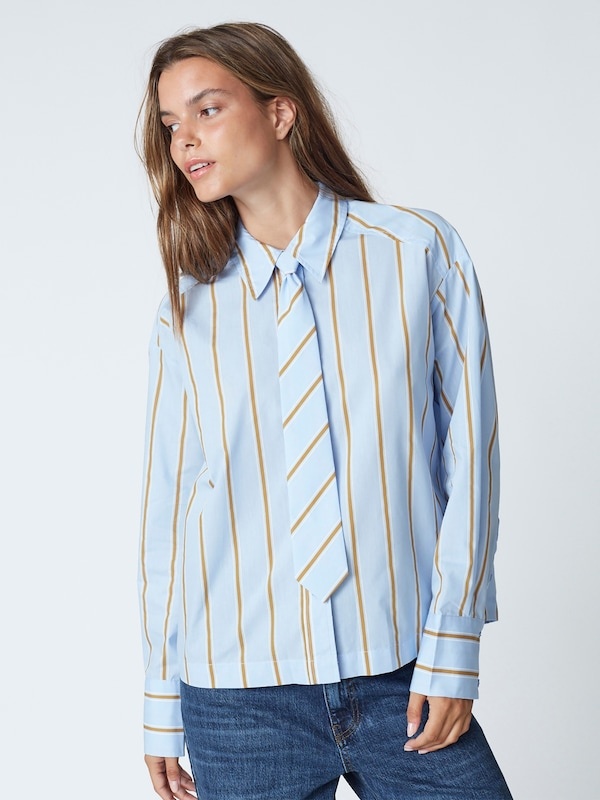CO'COUTURE AmoraCC Stripe V-shirt Pale Blue