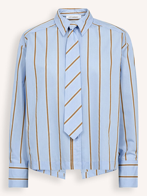 CO'COUTURE AmoraCC Stripe V-shirt Pale Blue