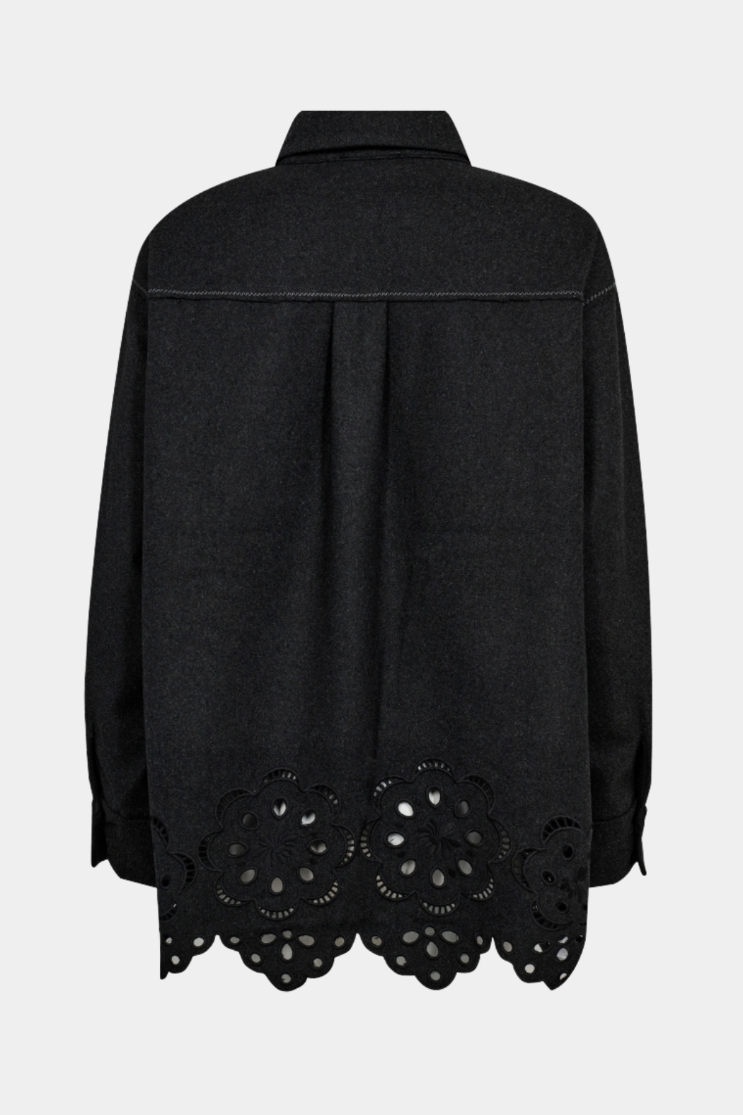 CO'COUTURE Warren CC Wool Embroidery Shirt Dark Grey