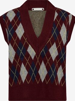 CO'COUTURE RowCC Check Vest Wijnrood