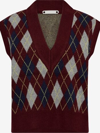 CO'COUTURE RowCC Check Vest Winered