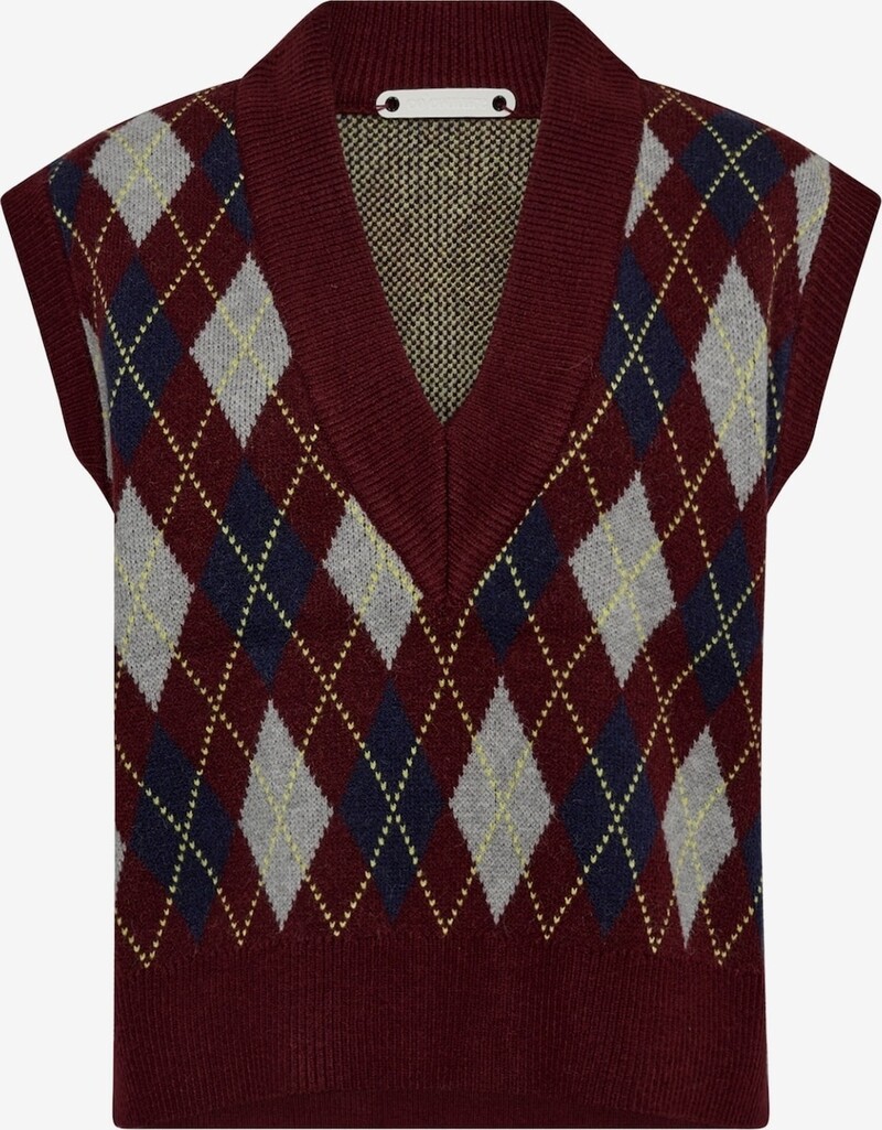CO'COUTURE RowCC Check Vest Winered