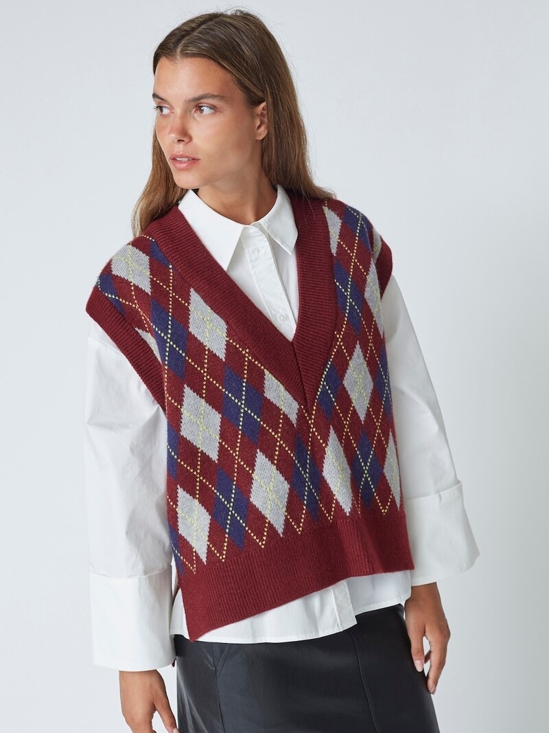 CO'COUTURE RowCC Check Vest Winered