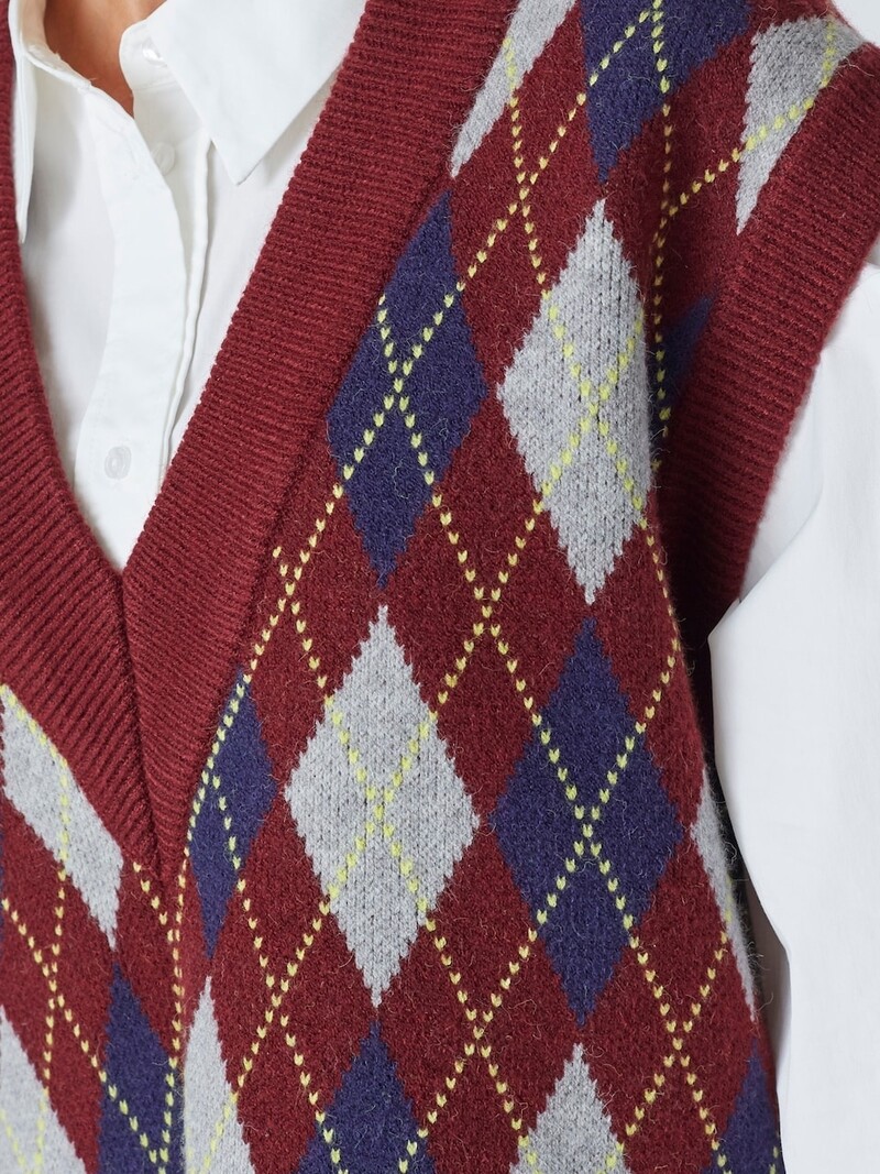CO'COUTURE RowCC Check Vest Winered