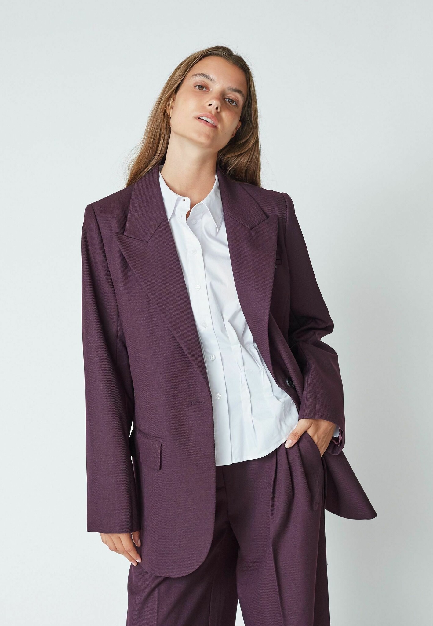 CO'COUTURE Almira CC Fitted Blazer Plum