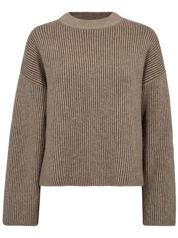 CO'COUTURE TheresaCC Turtleneck Rib Knit Sand