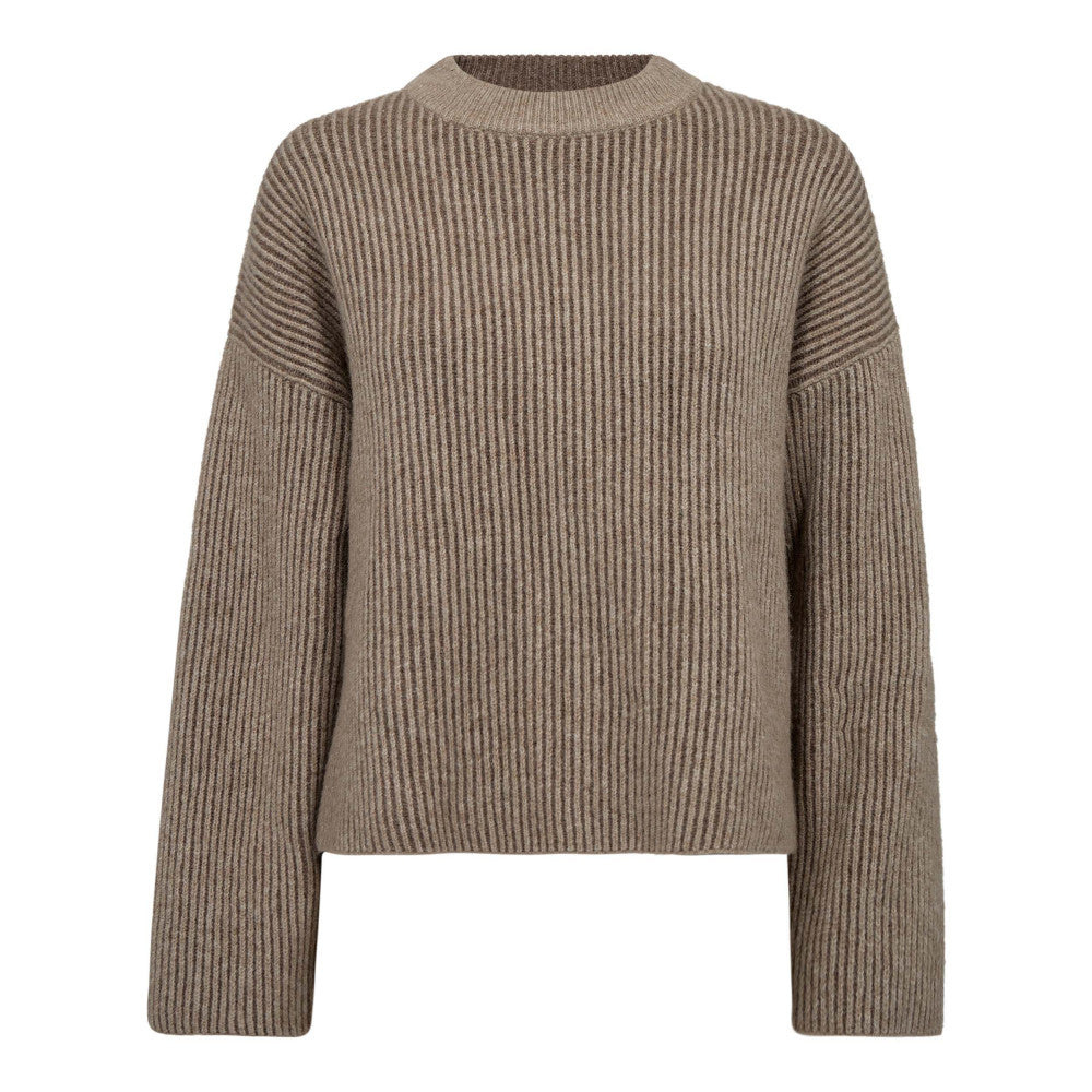 CO'COUTURE TheresaCC Turtleneck Rib Knit Sand