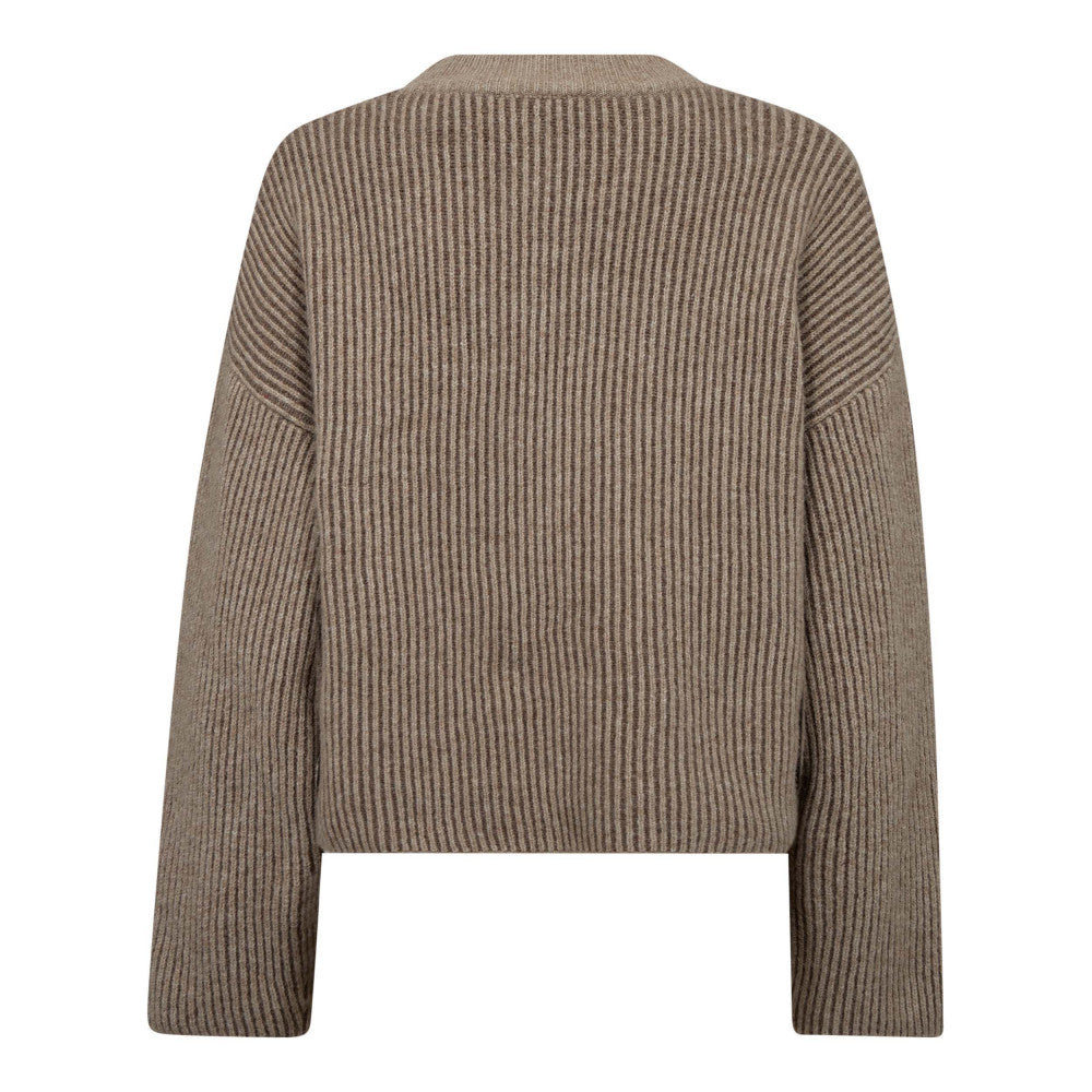 CO'COUTURE TheresaCC Turtleneck Rib Knit Sand