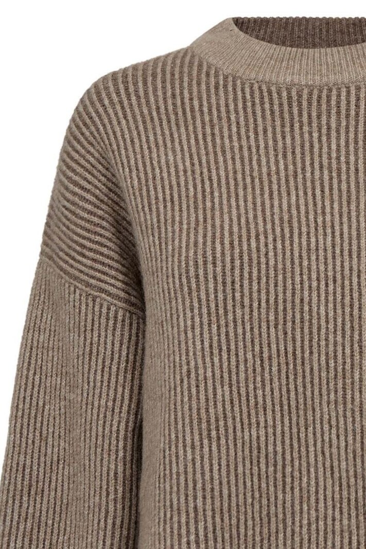CO'COUTURE TheresaCC Turtleneck Rib Knit Sand