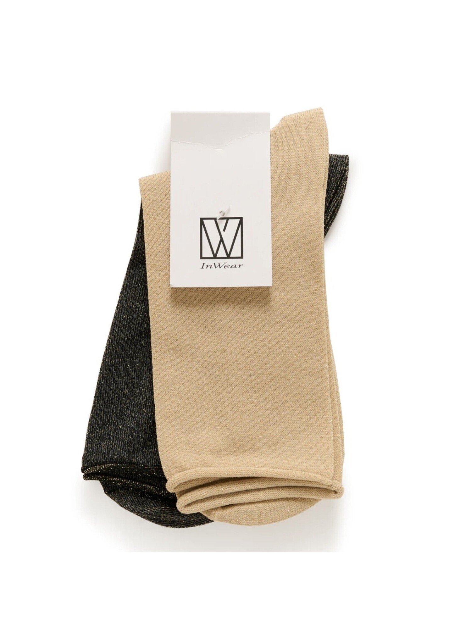 INWEAR CozyIW Glitter Sokken Goud/Zwart
