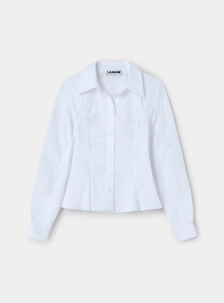 LAAGAM Belleville Blouse White Ruched