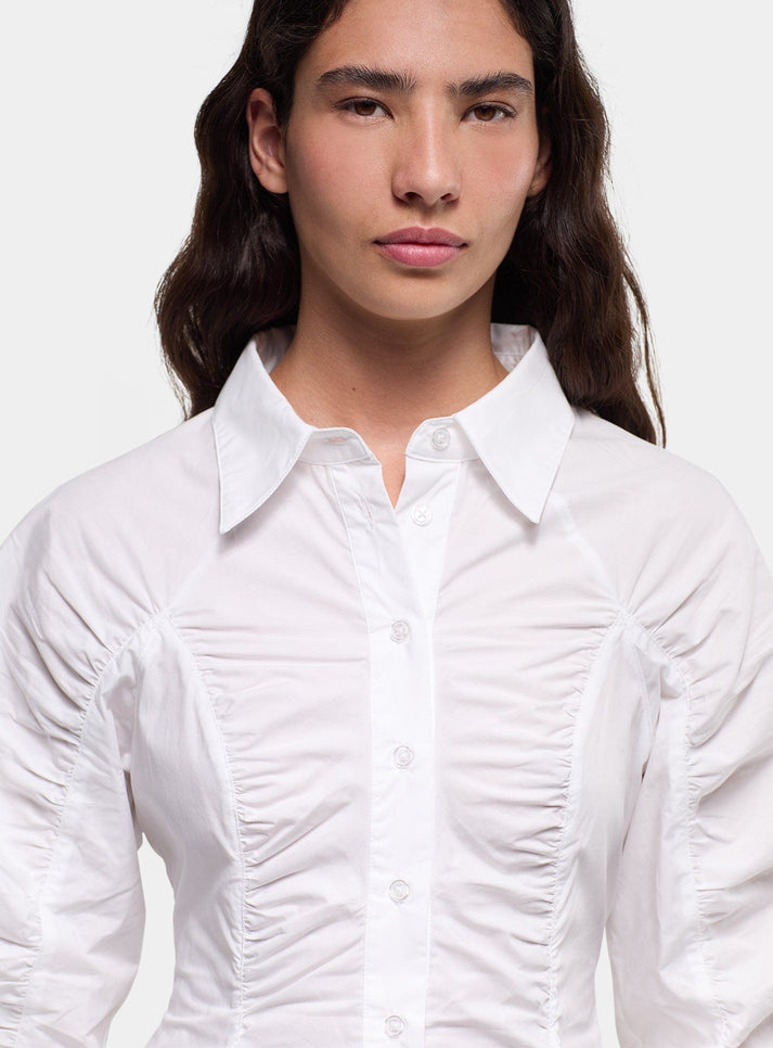 LAAGAM Belleville Blouse White Ruched