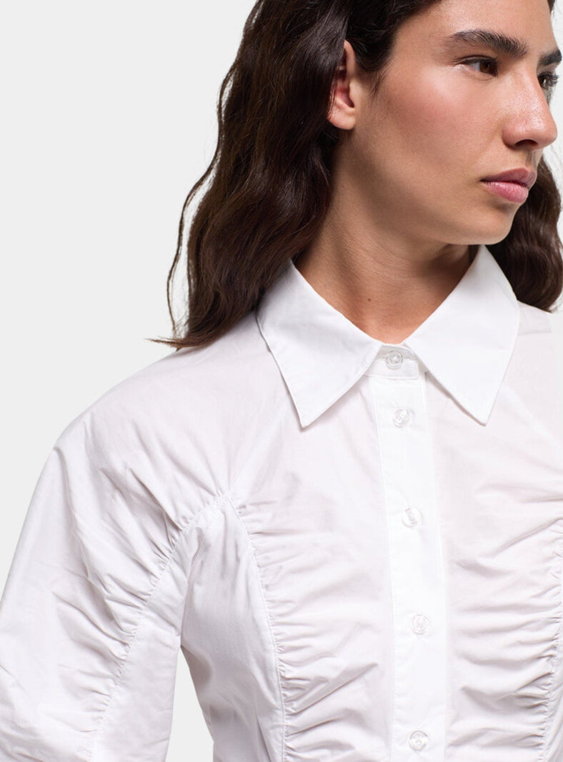 LAAGAM Belleville Blouse White Ruched