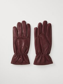 BECK SONDERGAARD Smooth Leather Gloves Burgundy