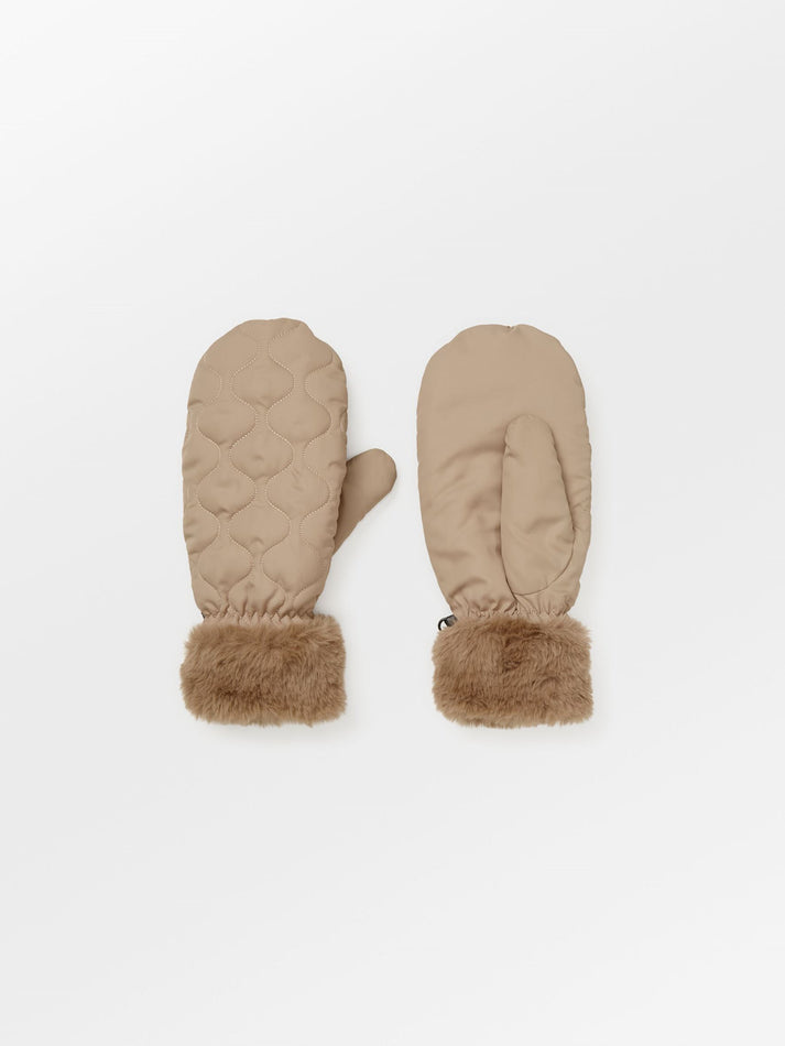 BECK SONDERGAARD Makara Puff Mittens Ginger Beige