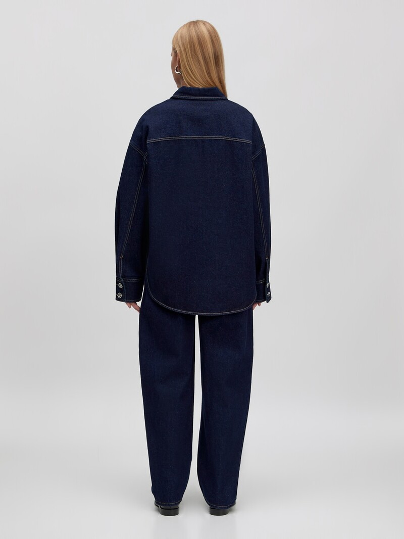 EDITED Haley Denim Shirt Mid Blue