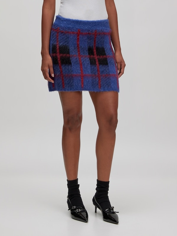 EDITED Lo Skirt Blue Check