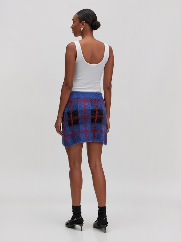 EDITED Lo Skirt Blue Check