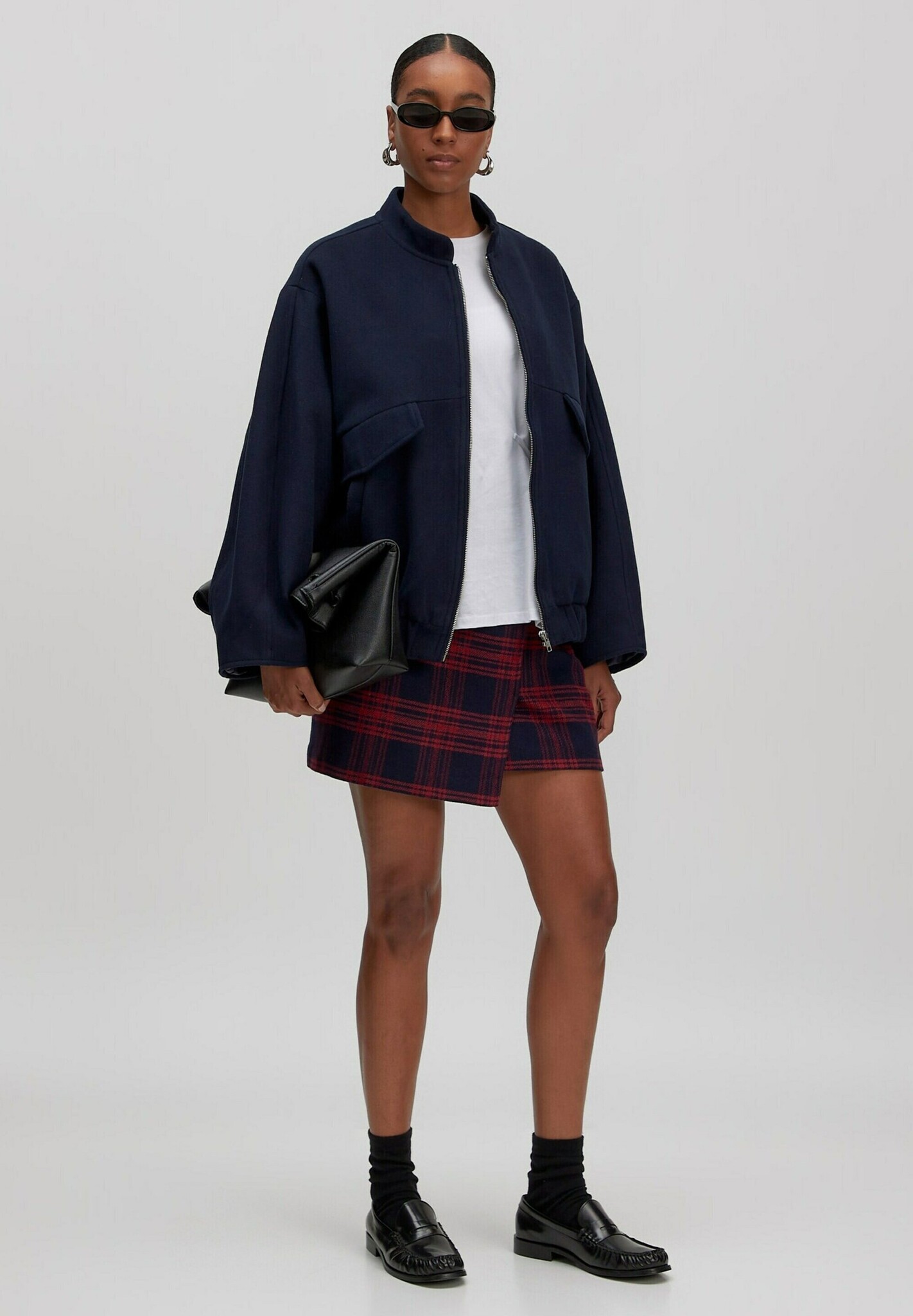 EDITED Simay Wool Skirt Blue Red Checkered