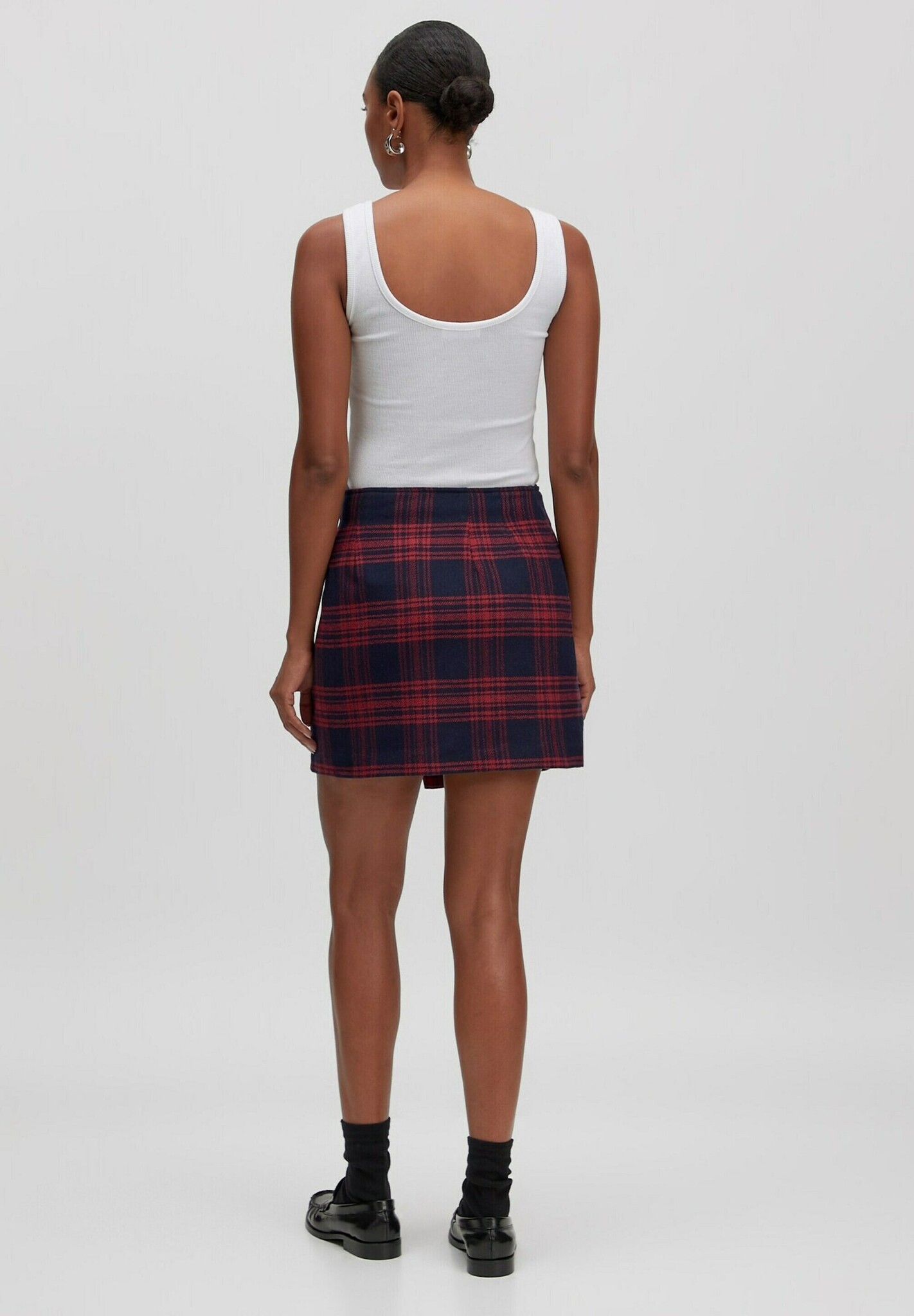 EDITED Simay Wool Skirt Blue Red Checkered