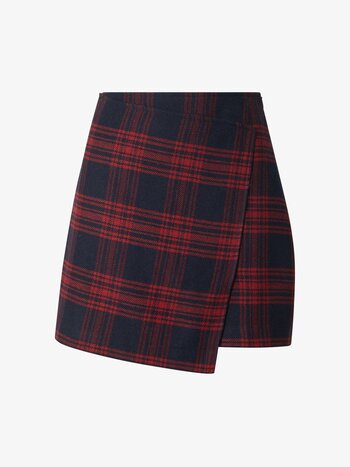 EDITED Simay Wool Skirt Blue Red Checkered