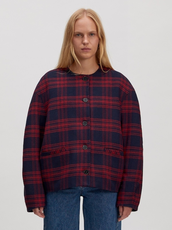 EDITED Aino Wool Jacket Blue Red Checkered