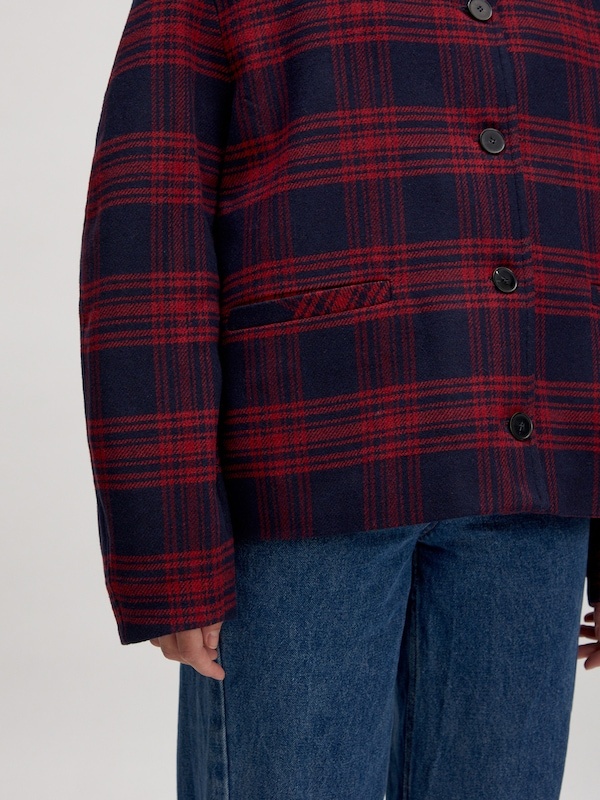 EDITED Aino Wool Jacket Blue Red Checkered