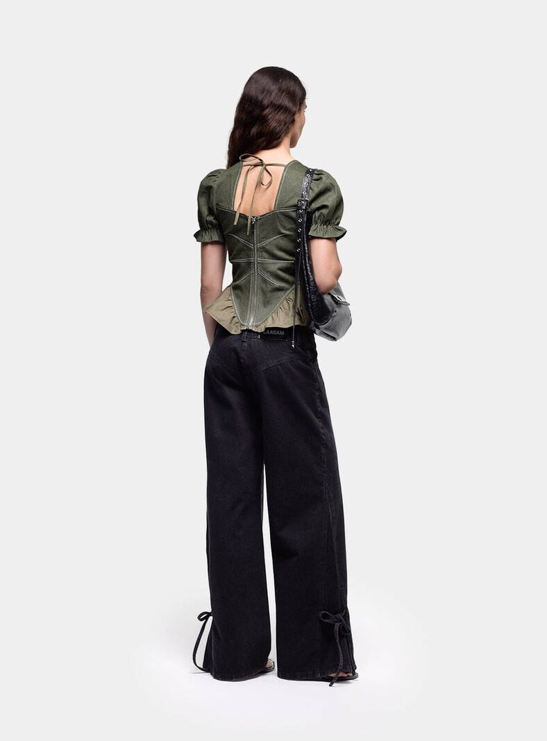 LAAGAM Regina Khaki Blouse Puff