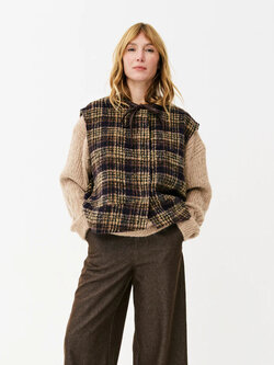 MAISON ANANA Piat Veste Checkered Brown Purple