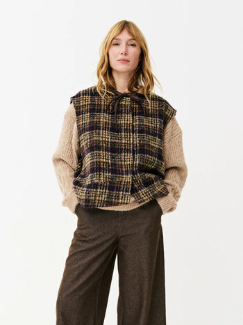 MAISON ANANA Piat Veste Checkered Brown Purple