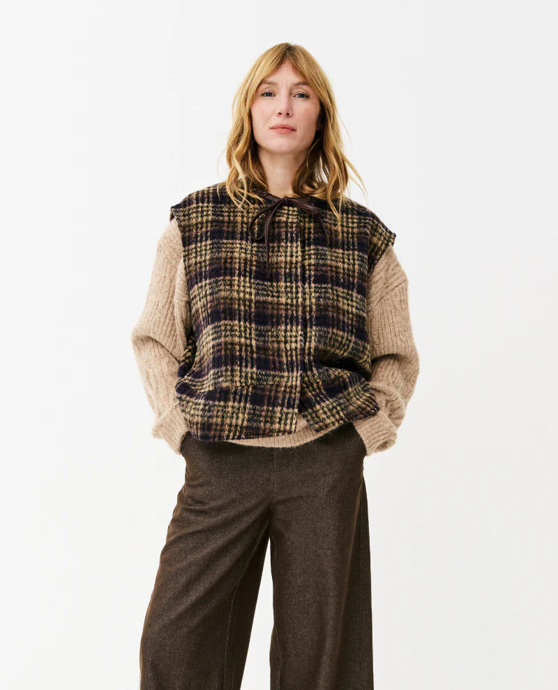 MAISON ANANA Piat Veste Checkered Brown Purple