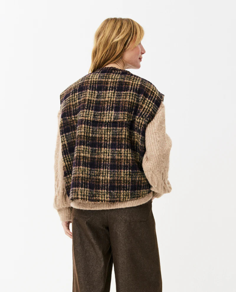 MAISON ANANA Piat Veste Checkered Brown Purple