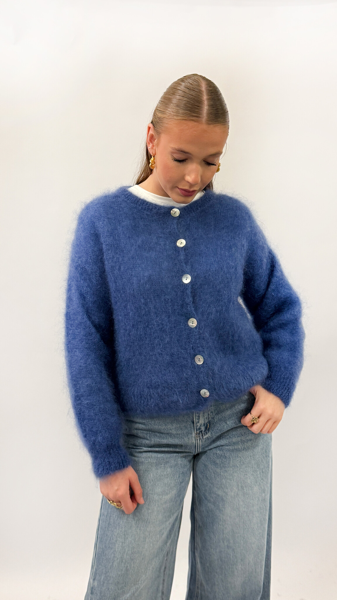 Noelle Mohair Cardigan Navy