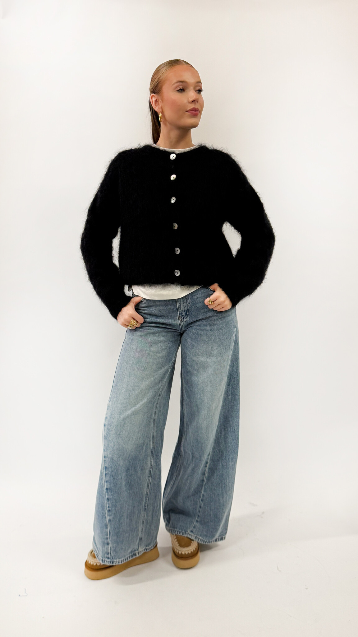 Noelle Mohair Cardigan Black TU