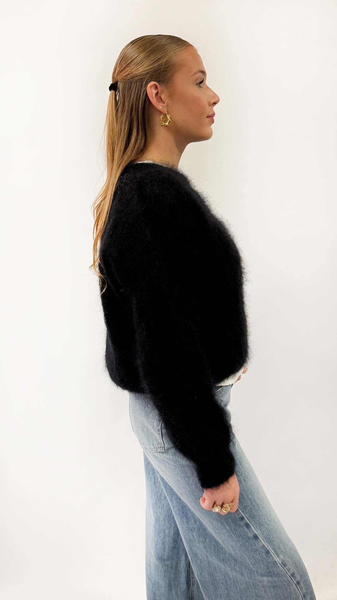 Noelle Mohair Cardigan Black TU