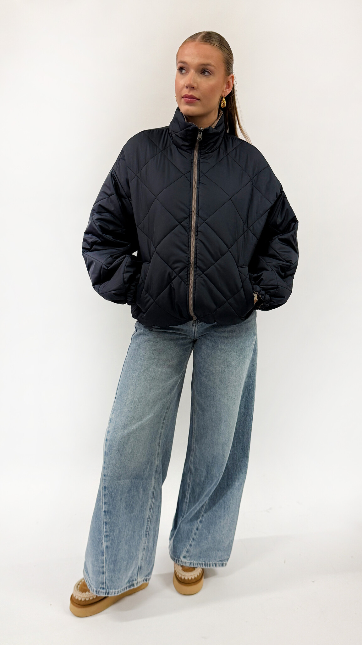 MM Whitney Diamond Quilting Jacket Navy