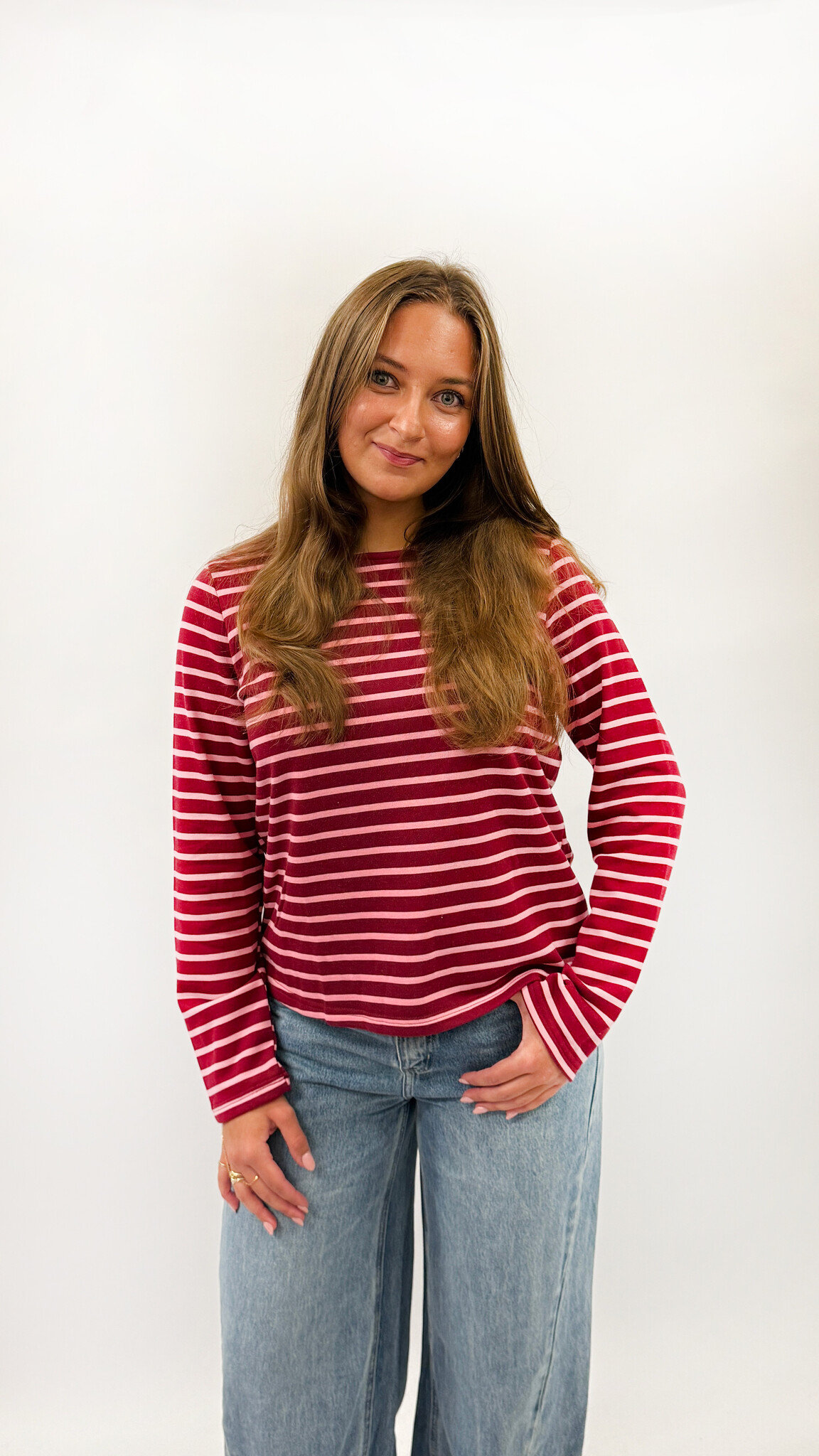 MM Sia Shirt Red Pink Stripes