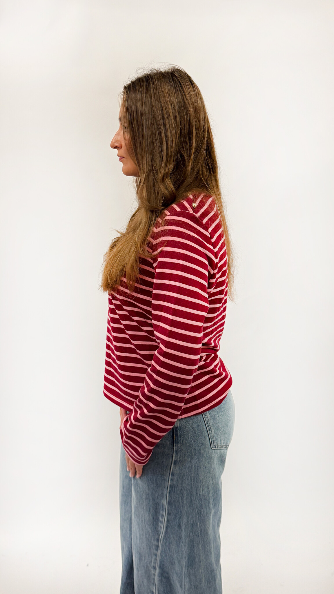 MM Sia Shirt Red Pink Stripes