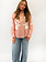 MM Billie Blouse Orange Stripes Flower Embroidery