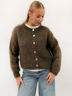 Noelle Mohair Cardigan Khaki TU