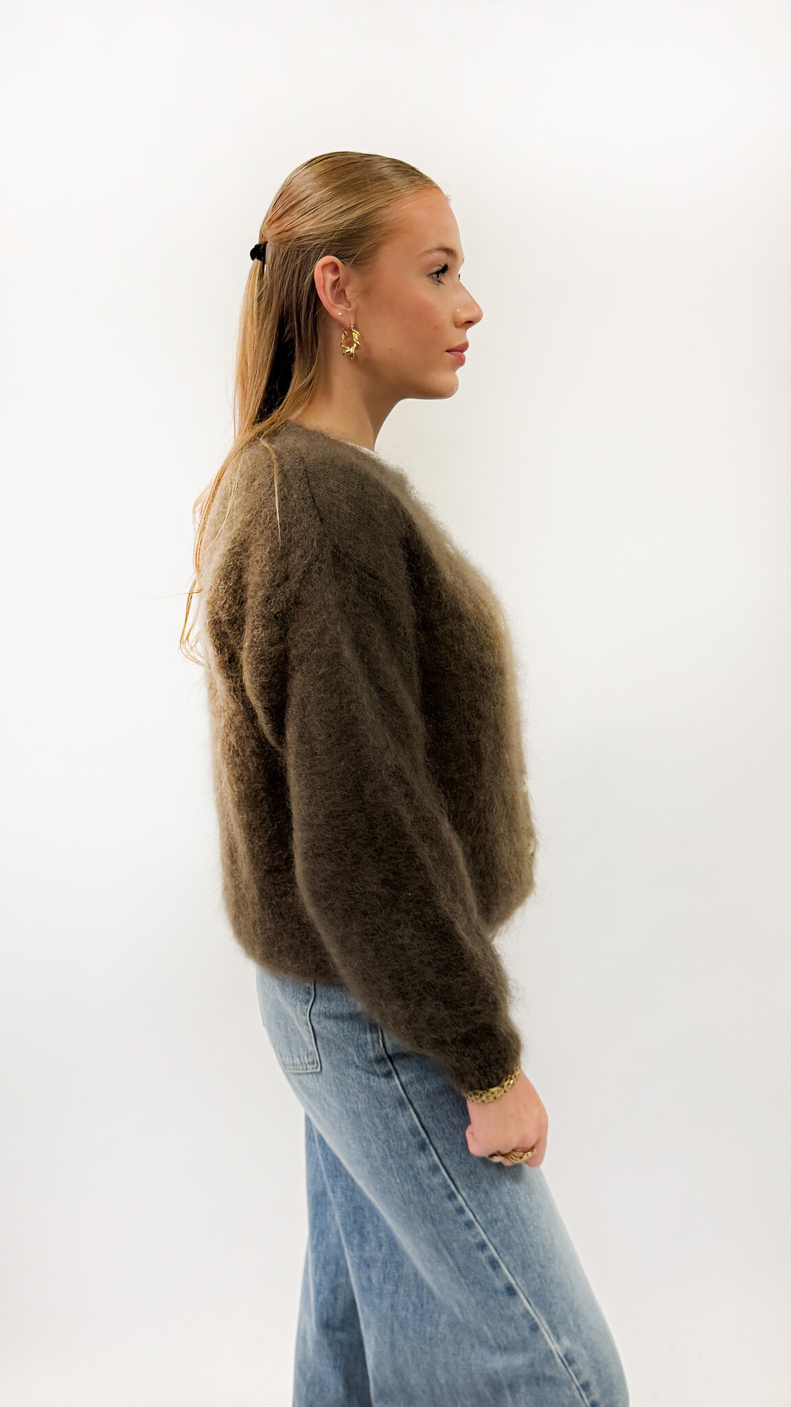 Noelle Mohair Cardigan Khaki TU