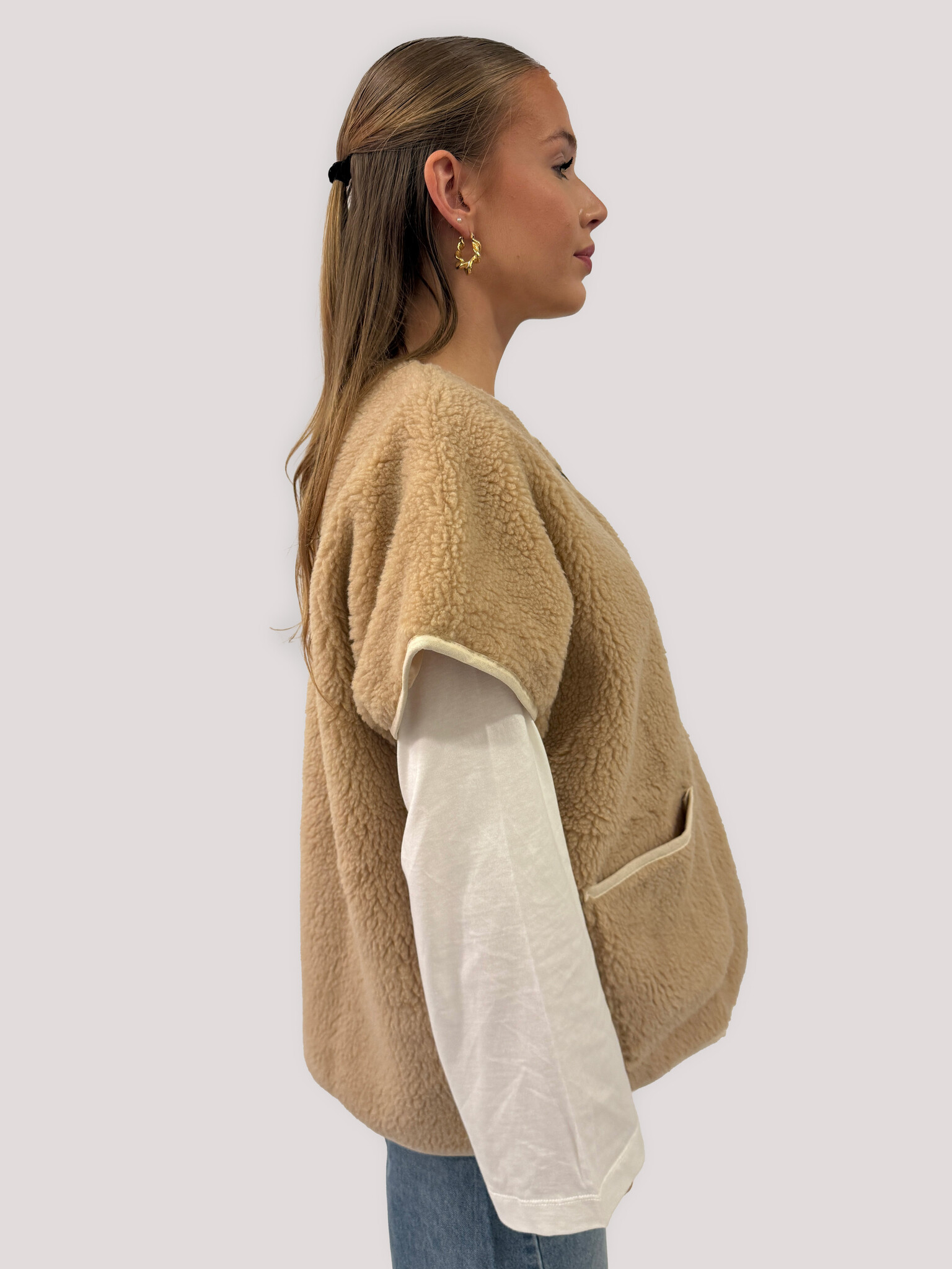 Elsa Teddy Gilet Beige TU