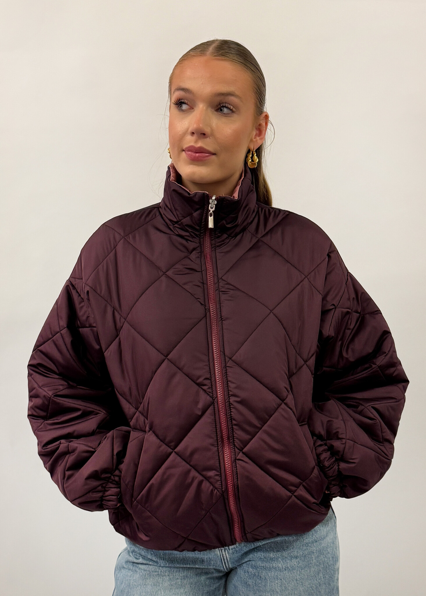 MM Whitney Diamond Quilting Jacket Burgundy