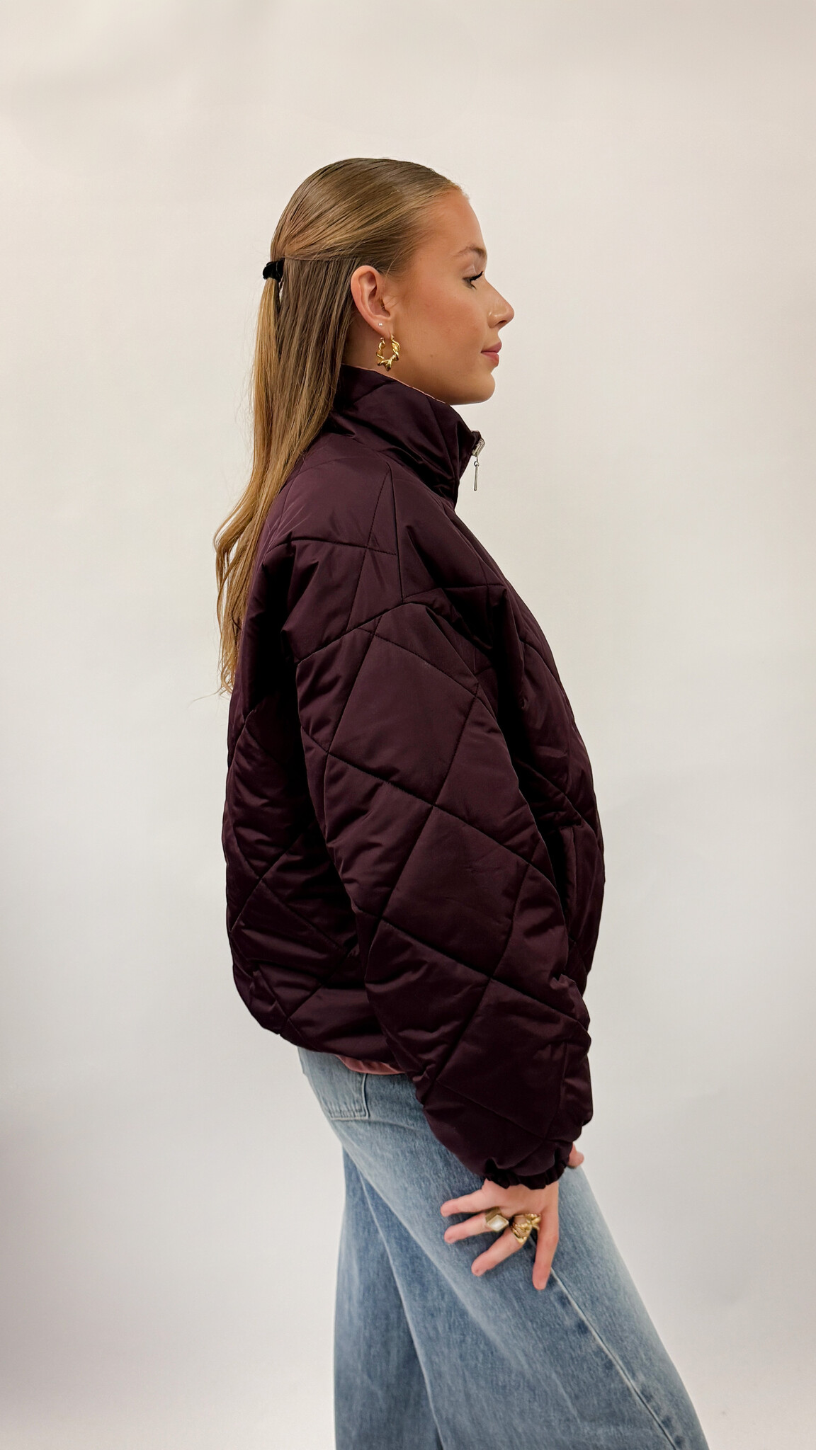 MM Whitney Diamond Quilting Jacket Burgundy