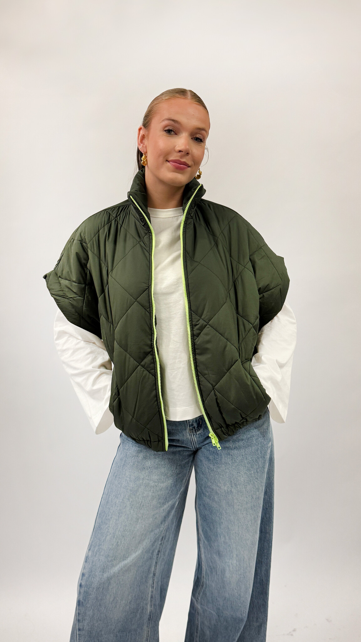 MM Joline Veste Kahki Fluo Green