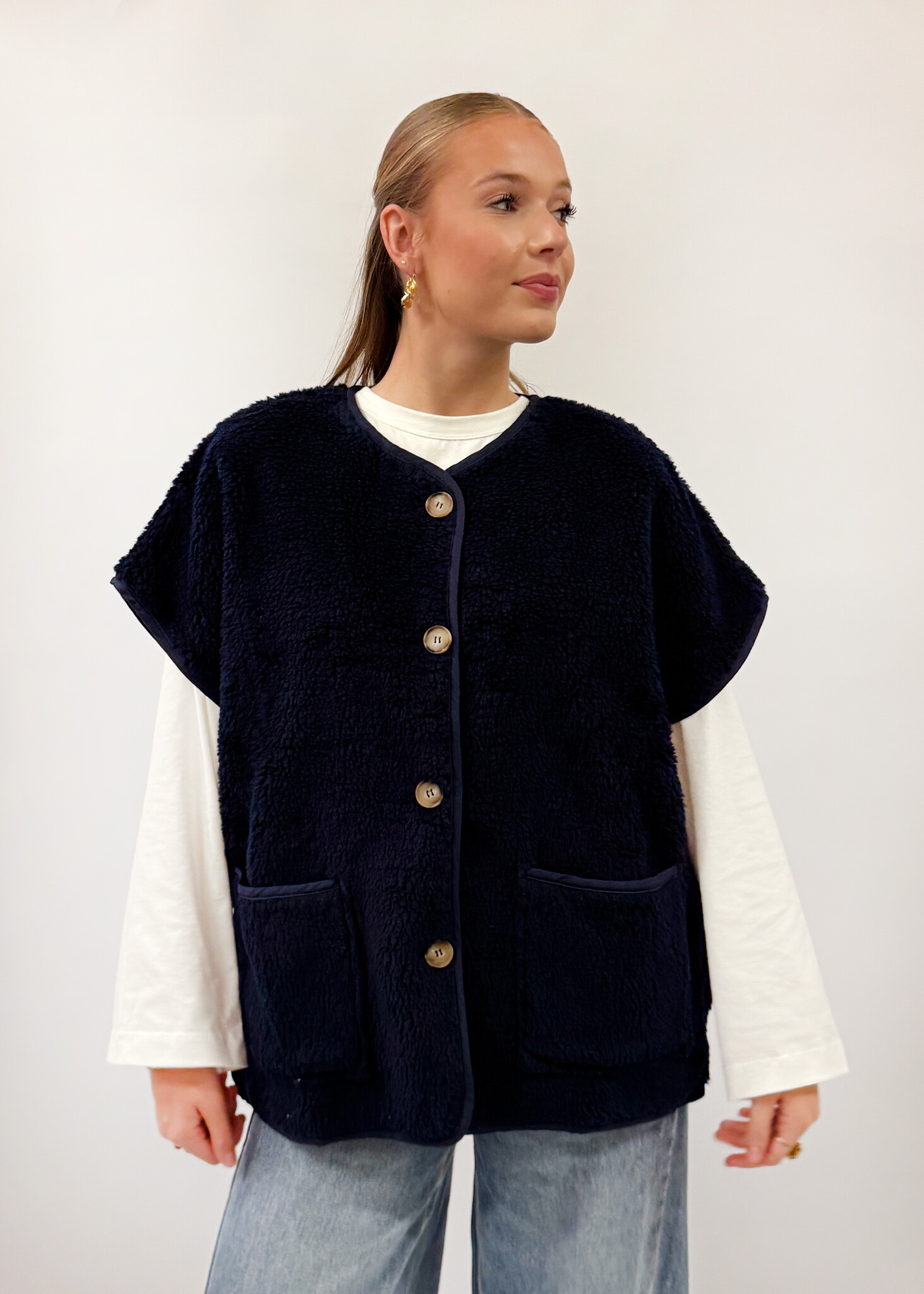 Elsa Teddy Gilet Navy TU