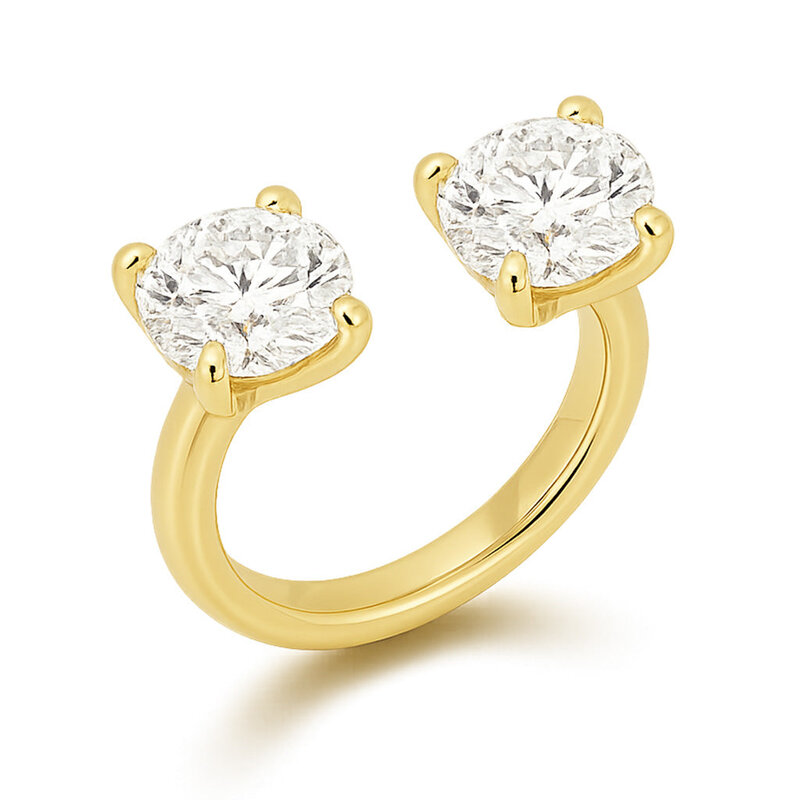 BILLION AVENUE Double Diamond Ring Gold